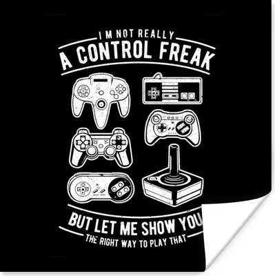 Produktbild von MuchoWow® Poster Mancave - Spiele - Controller - Vintage 75x75 cm - Wand Dekoration
