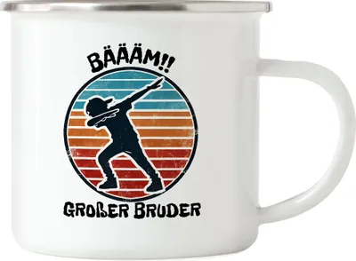 Produktbild von Bääm! Großer Bruder Emaille Tasse Ankündigung Dab Geburt Nachwuchs Schwangerschaft