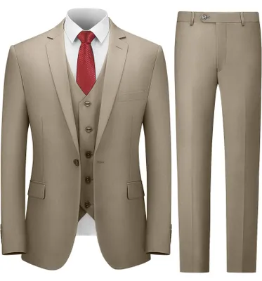 Produktbild von Cooper & Nelson Herren Anzug Slim Fit, 3-teilige Anzüge für Herren, EIN-Knopf-Sa