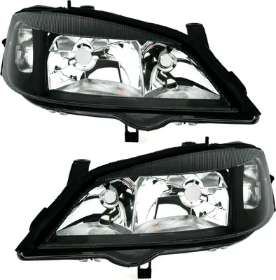 Zdjęcie produktu dla Reflektory przezroczyste czarne LEWY + PRAWY do Opel Astra G 1998-2005