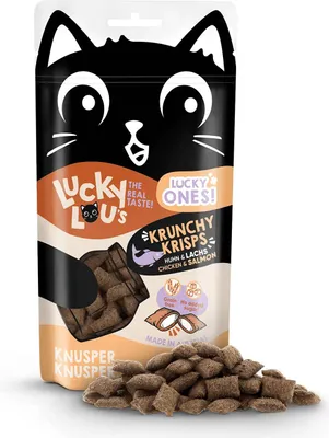 Image de LuckyLou Cat - Lucky Ones Krunchy 10x60g | Huhn & Lachs