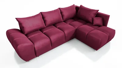 Zdjęcie produktu dla Sofa narożna Sven 290 cm, rozkładana, z funkcją spania i podstawą łóżka, czerwona do salonu