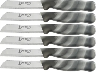 Produktbild von SMI Schälmesser Set 12-tlg - Wellenschliff Küchenmesser, Gemüsemesser & Obstmesser, Schwarz-Weiß, Solingen