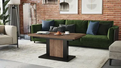 Produktbild von Design Couchtisch Tisch Orion stufenlos höhenverstellbar ausziehbar 120 bis 180cm Esstisch