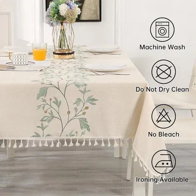 Obrázok produktu pre Elegantná obrus so zelenou výšivkou