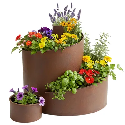 Produktbild von Kräuterspirale Eisen - Natur Rost - ca. 58,5 x 43 x 41 cm