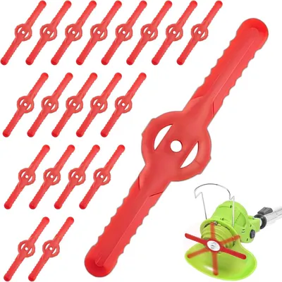 Imagen del producto de Cuchillas de repuesto de plástico, 14 cm, 100 unidades, para cortacéspedes