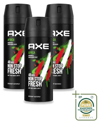 Productafbeelding van 3 x Axe Deodorant Bodyspray Africa - 150 ml - Voorraadverpakking - 3 stuks