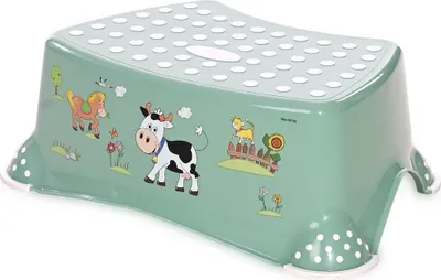 Produktbild von Lorelli Badhocker Funny Farm, einstufiger Tritthocker, rutschfest, Gummi-Noppen grn