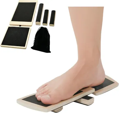 Produktbild von Sprunggelenk Balance Board mit Korkkugel, balance board, Fußtrainer für Physiotherapie, Plantarfasziitis & Achillessehne, Birke, TPE, 300 lbs
