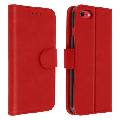 Image de Portefeuille Flip Cover,Etui à rabat en similicuir pour iPhone 7 / 8 / SE 2020 - Rouge