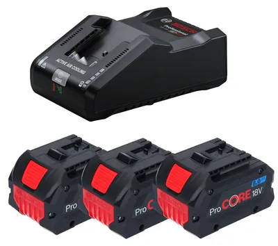Produktbild von Bosch Starter Set mit 3x ProCORE 18 V 8,0 Ah Akku + GAL 18V-160 Ladegerät ( 0615A5004Y  )