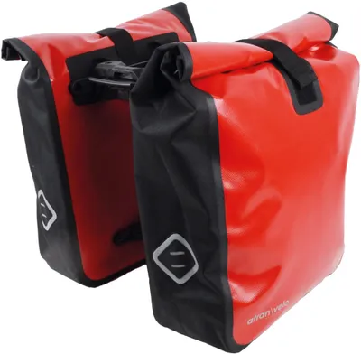 Zdjęcie produktu dla Torby boczne AtranVelo Travel Atran, czerwono-czarne, para