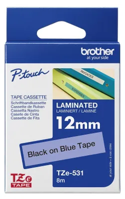 Immagine prodotto di BROTHER TZE531 - kazeta TZ šířky 12mm, laminovaná TZE-531, modrá/černé písmo