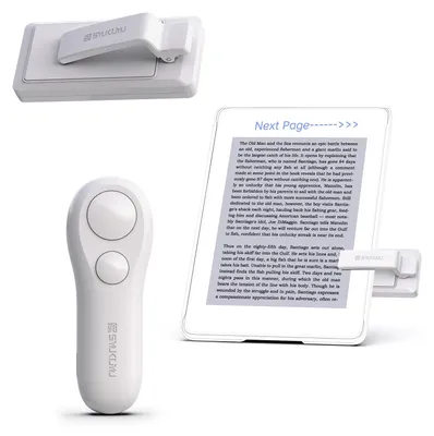 Imagen del producto de Controlador de página para lectores electrónicos Kindle y Kobo, con control remoto por radiofrecuencia para una lectura manos libres
