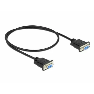 Produktbild von Delock Seriell Kabel RS-232 D-Sub9 Buchse zu Buchse Nullmodem mit schmalem Steckergehäuse 0,5 m