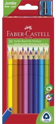 Immagine prodotto di Pastelli Trangular Jumbo assortiti, confezione da 4 x 20 pezzi in astuccio di cartone
