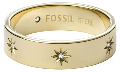 Produktbild von Fossil Damen-Edelstahlband Ringe, 6, Helles Gold