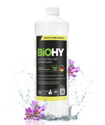 Produktbild von BiOHY KFZ Polster- & Lederpflege + Dosierer, Lederpflege Auto, Autopolster Reiniger, 1 l