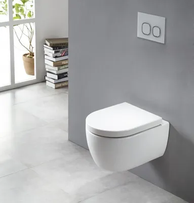 Produktbild von WC-Komplettpaket 22: WC NT2039 Weiß - Mit Soft-Close Sitz & Vorwandelement G3008, Betätigungsplatte:Modell weiß Glas