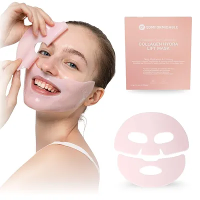 Zdjęcie produktu dla Comformidable® Collagen Hydra Lift Maska – 4 sztuki – Intensywnie nawilżająca i ujędrniająca maska w płachcie – Głębokie nawilżenie i ujędrnienie – 34 g