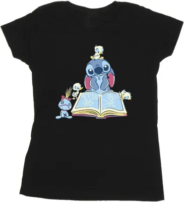 Produktbild von Disney - "Reading Reading A Book" T-Shirt für Damen BI25701 (L) (Schwarz)