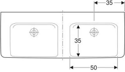 Produktbild von Geberit 501713008 Renova Plan Doppelwaschtisch 130x48cm