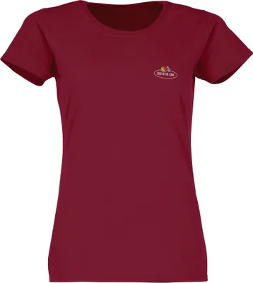 Produktbild von Fruit of the Loom Damen T-Shirt mit Vintage-Logo Farbe: burgund Größe: M