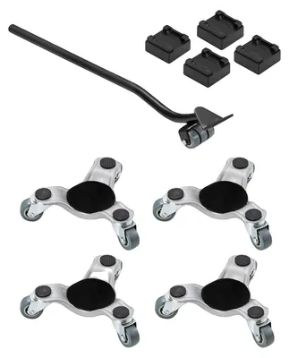 Obrázok produktu pre VEVOR nábytkové kolieska sada 4 ks 158x158x65 mm nosnosť 200 kg z ocele s trojuholníkovými otočnými kolieskami domáce spotrebiče pohovka chladnička transportné kolieska