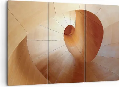 Produktbild von Bild auf Leinwand - Leinwandbild - 3 Teile - Dreidimensional Spirale Braun - 105x70cm - Wand Bild - Wanddeko - Wandbilder - Leinwanddruck - Bilder - Wanddekoration - Leinwand bilder - CE105x70-4652