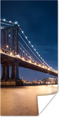 Produktbild von MuchoWow® Poster New York - Manhattan - Mond 80x160 cm - Kinderzimmer