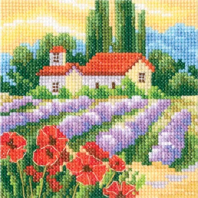 Produktbild von RTO Kreuzstich Set "Sommerfarben III", Zählmuster, 11x11cm