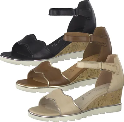 Produktbild von MARCO TOZZI Damen Sandalen Leder Sandaletten Keilabsatz 2-28725-26, Größe:39 EU, Farbe:Braun