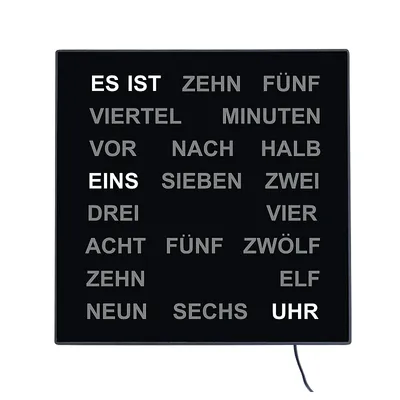 Produktbild von AMS - 01-1235 - Wand-/Tischuhr - Wortuhr - deutsch