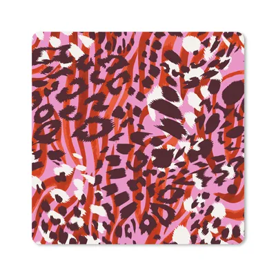 Produktbild von MuchoWow® Mauspad Mousepad Pantherdruck - Rosa - Rot 30x30 cm - Mousepads - Maus Mat - Pad - Mausunterlage - Gaming
