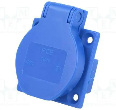 Image de Prise encastrée monophasée 16A 230V bleu PCE 104-0B