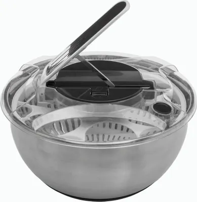 Produktbild von 5five Simply Smart Salatschleuder mit Hebel, Edelstahl, Kunststoff, Silberfarben, 3.5 Liter, 151013