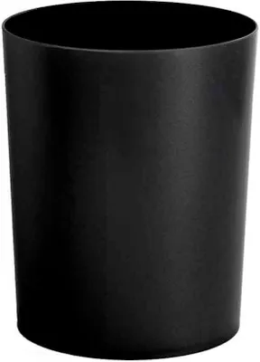 Produktbild von Runder feuerfester Papierkorb & Abfallsammler aus Kunststoff | 13 Liter, HxØ 29,5x23,5cm | Schwarz