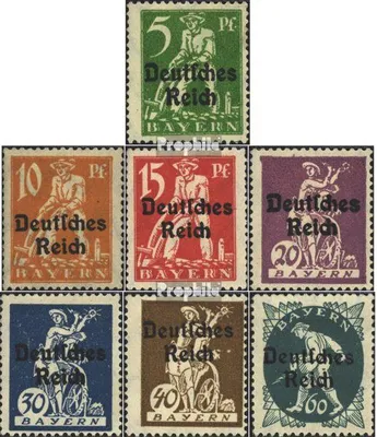 Produktbild von Briefmarken Deutsches Reich 1920 Mi 119-124,126 gestempelt Bayernabschied