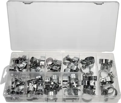 Produktbild von Mini Schlauchklemmen-Sortiment Rundziehende Schlauchschellen Satz 7-18 mm 60-tlg