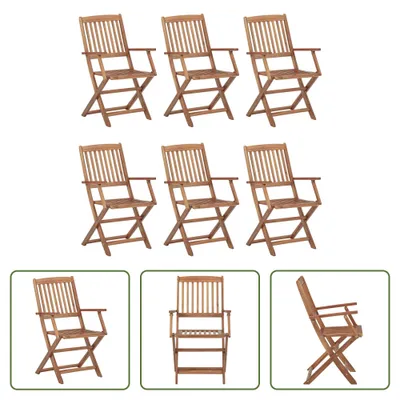 Produktbild von The Living Store Klappbare Gartenstühle 6 Stk. Massivholz Akazie