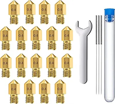 Produktbild von MMOBIEL 20 Stück Extruder für Druckerdüsen E3D, 0.4 mm, Messing, E3D V5-V6 3D
