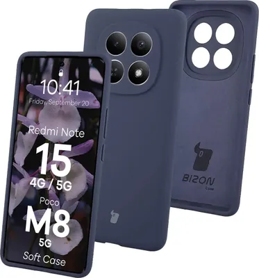 Produktbild von Silikon Handyhülle für Xiaomi Redmi Note 15 / POCO M8 5G, Bizon Soft Case, Dunkelblau