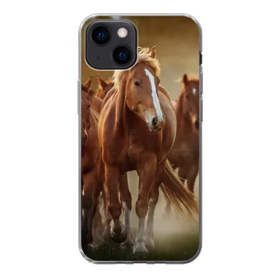 Produktbild von MuchoWow® Handyhülle Schutzhülle Hülle für iPhone 13 mini Pferde - Licht - Natur Silikon Softcase Handy Hülle - Softcase