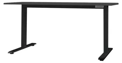 Image de Bureau électrique OFFIX noir mat 140 cm réglable en hauteur – Plateau MDF et pieds métal