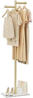 Image de Porte-vêtements en métal autoportant, au design moderne, de couleur or