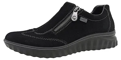 Immagine prodotto di Scarpe da donna Rieker, modello pantofola, con soletta removibile, colore nero, ideali per il tempo libero