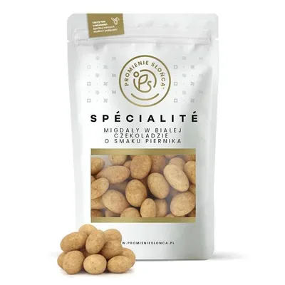Zdjęcie produktu dla Migdały w Białej Czekoladzie z Przyprawami Piernikowymi 500 g