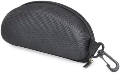 Produktbild von PolkaHome® Hartschalen-Brillenetui in Schwarz – Robuste Reise-Aufbewahrungstasche für Brille und Sonnenbrille mit Reißverschluss