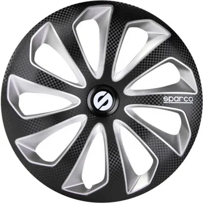 Produktbild von Radkappen Schwarz/Silber Carbon Radzierblenden Radblenden SPC1675BKSVC SPARCO